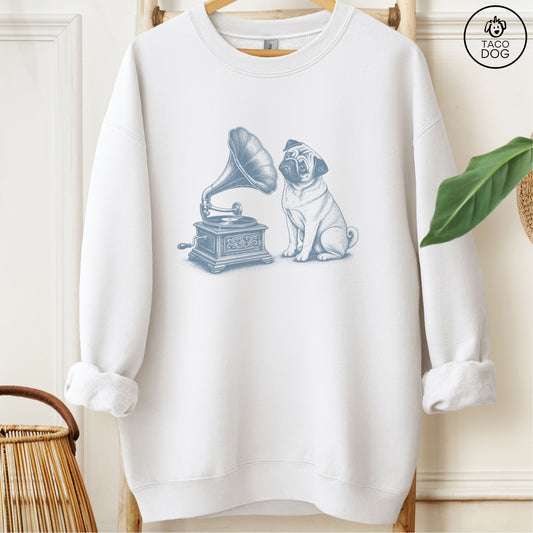 Pug Gramophone Sweatshirt