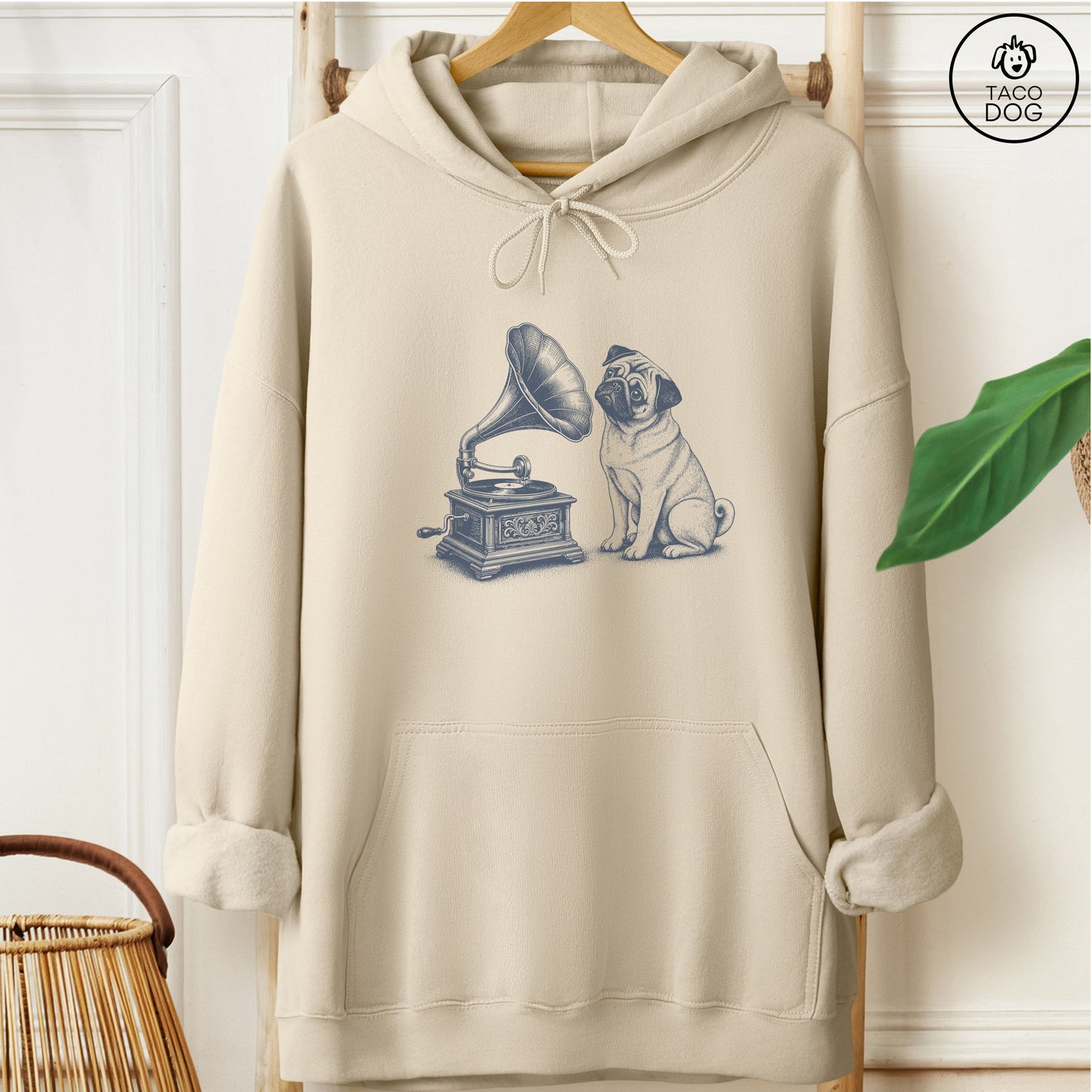 Pug Gramophone Hoodie