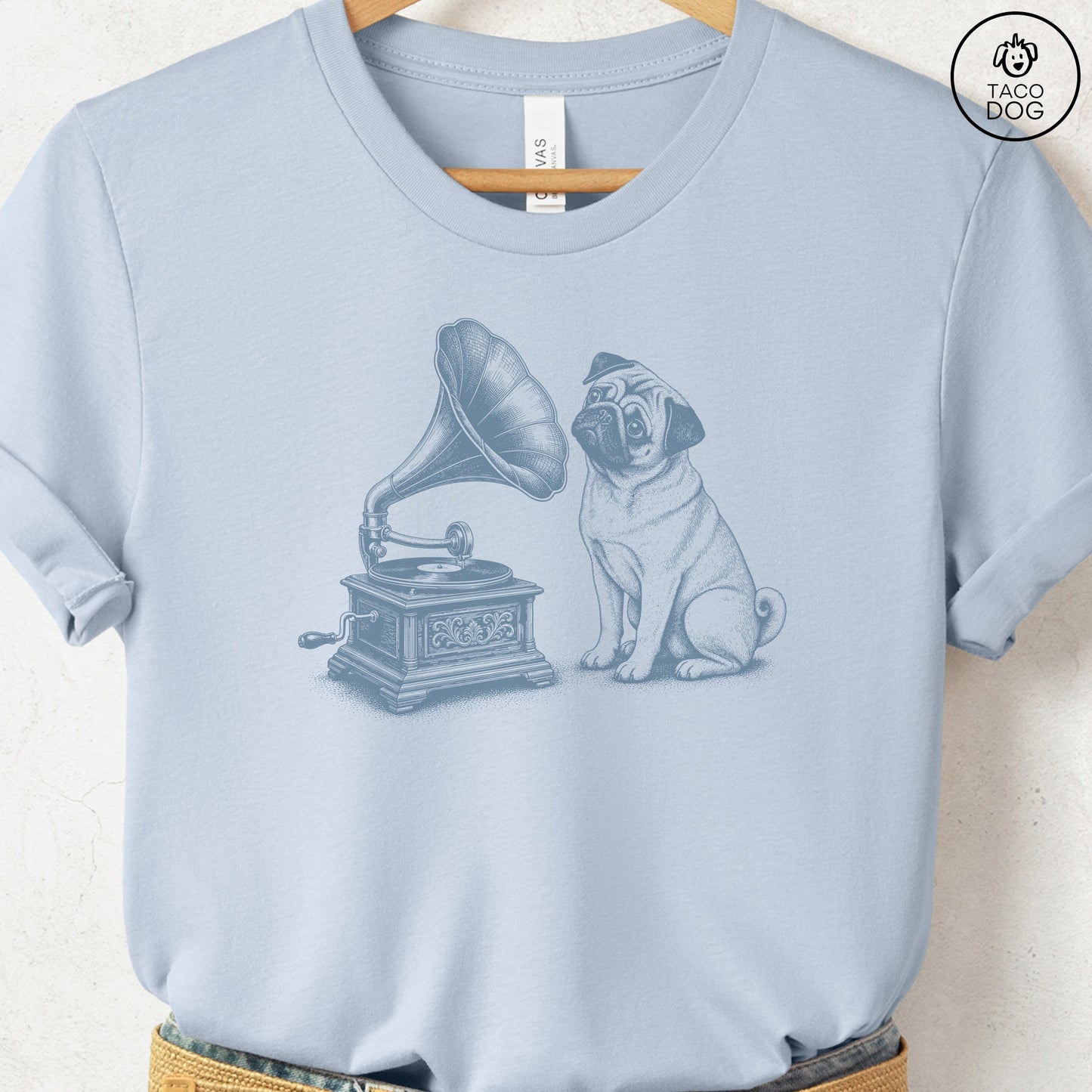 Pug Gramophone T-Shirt