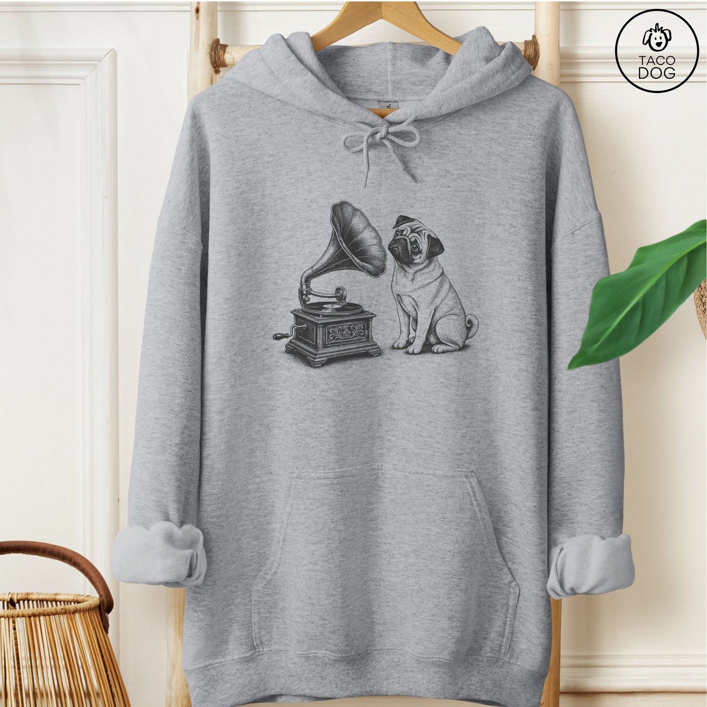 Pug Gramophone Hoodie