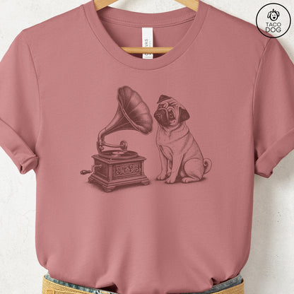 Pug Gramophone T-Shirt