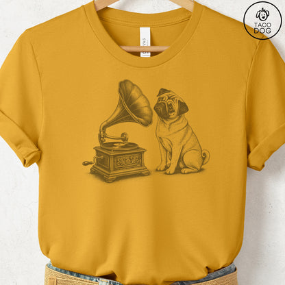 Pug Gramophone T-Shirt