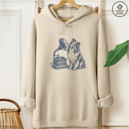 Shetland Sheepdog Gramophone Hoodie
