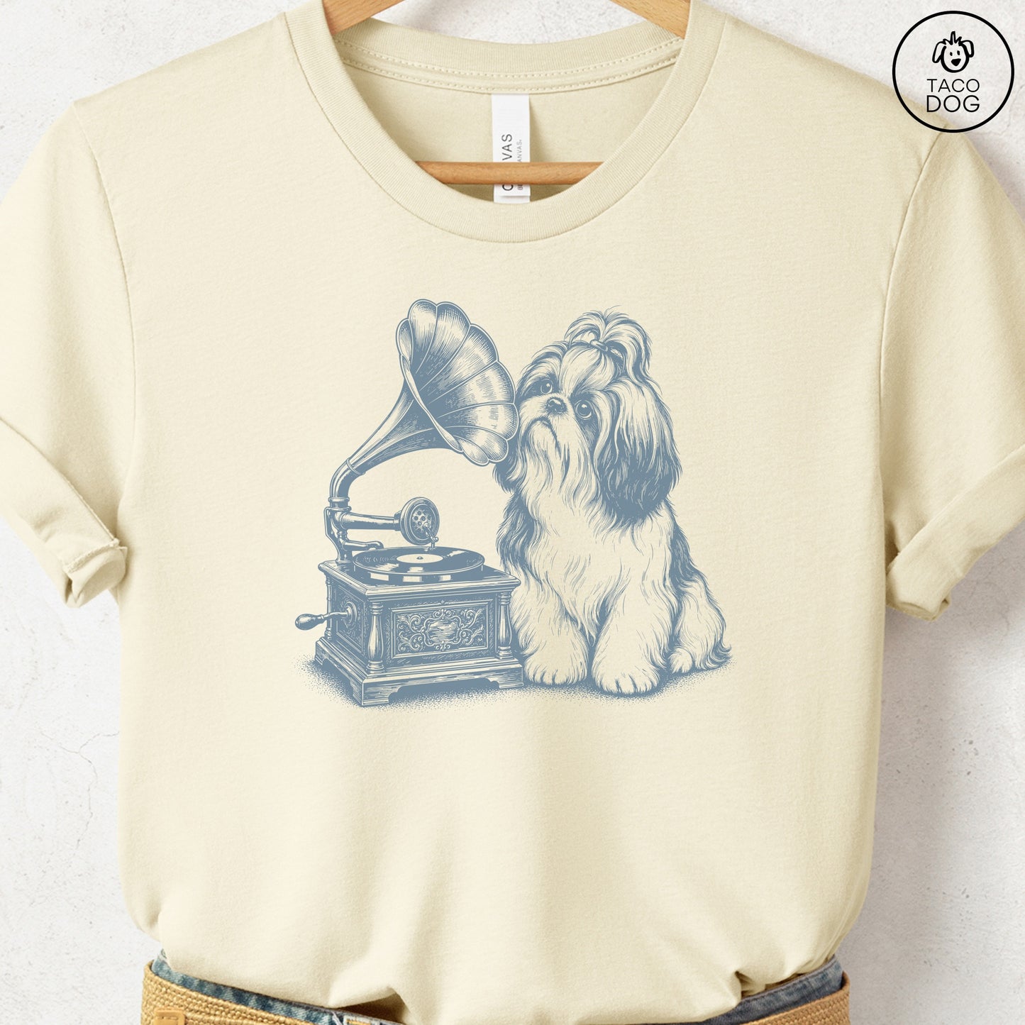 Shih Tzu Gramophone T-Shirt