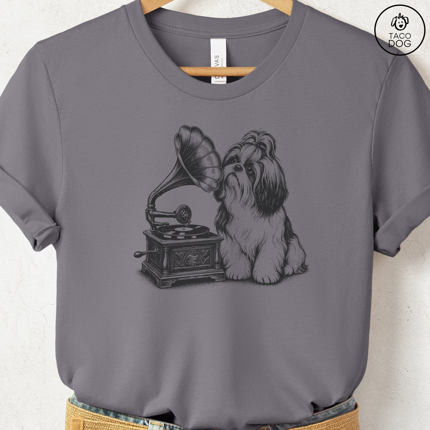 Shih Tzu Gramophone T-Shirt