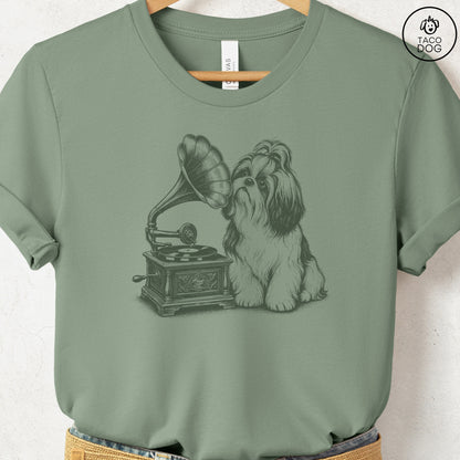 Shih Tzu Gramophone T-Shirt