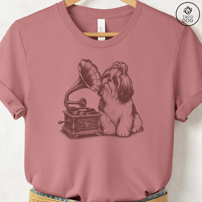 Shih Tzu Gramophone T-Shirt