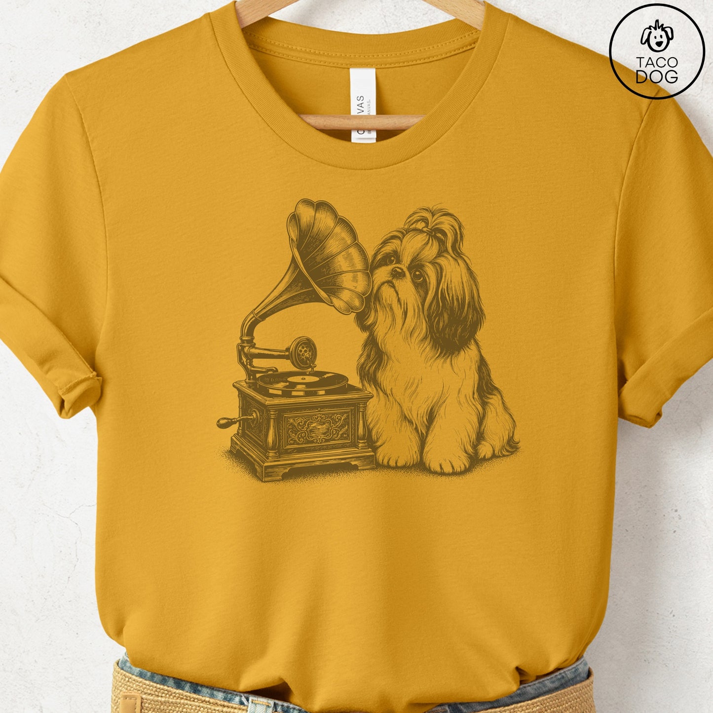 Shih Tzu Gramophone T-Shirt
