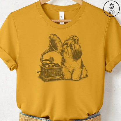 Shih Tzu Gramophone T-Shirt