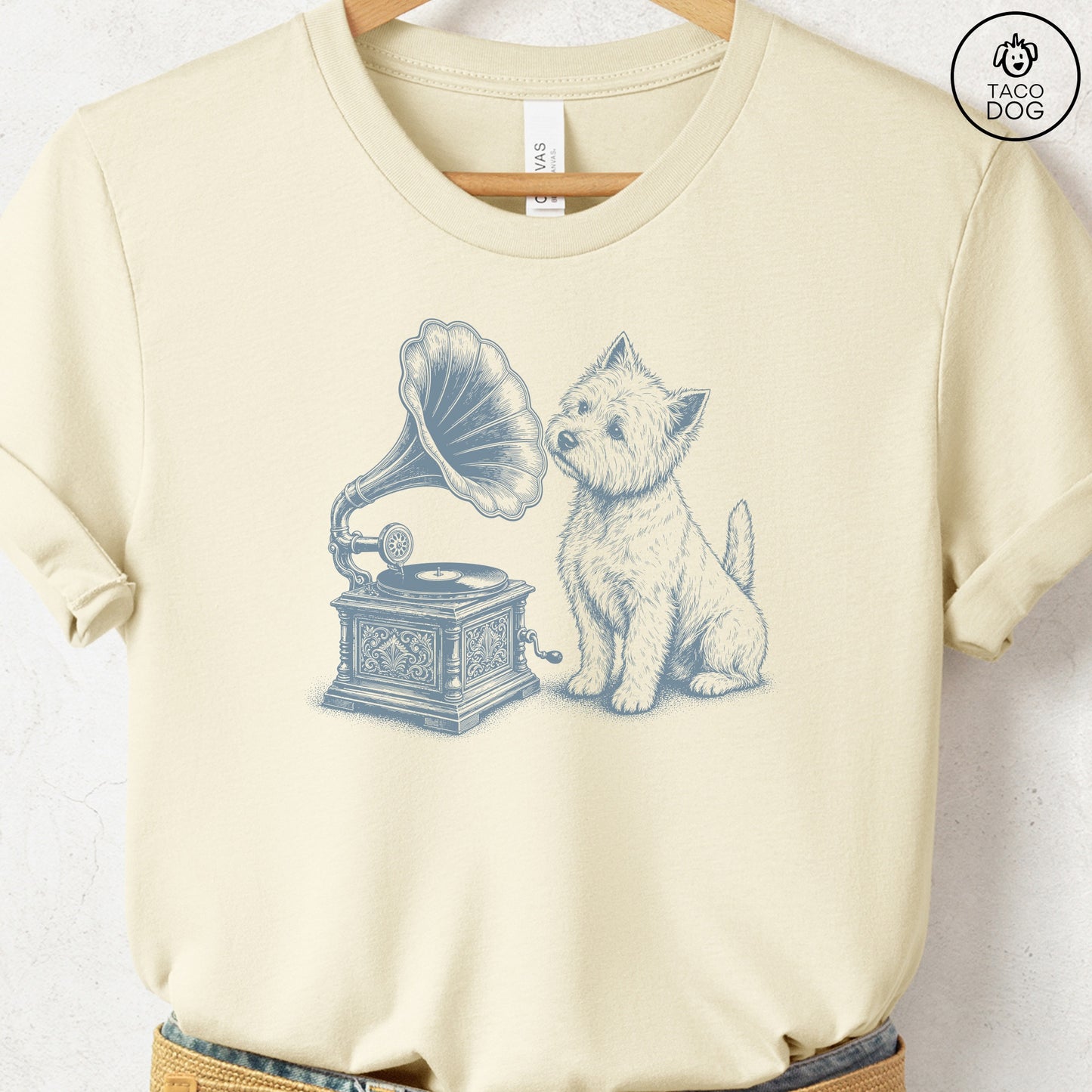 Westie Gramophone T-Shirt