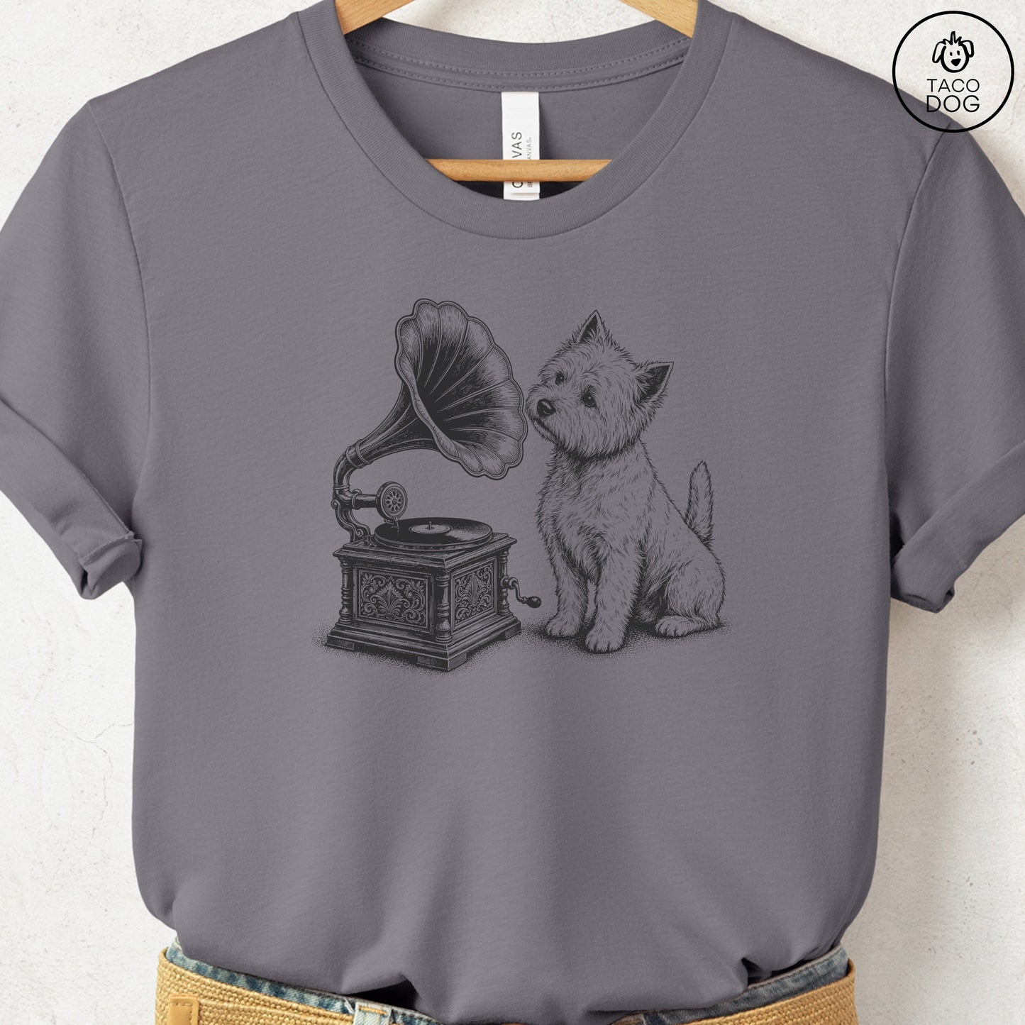 Westie Gramophone T-Shirt