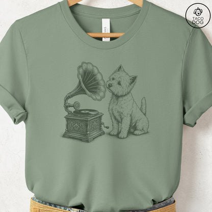 Westie Gramophone T-Shirt