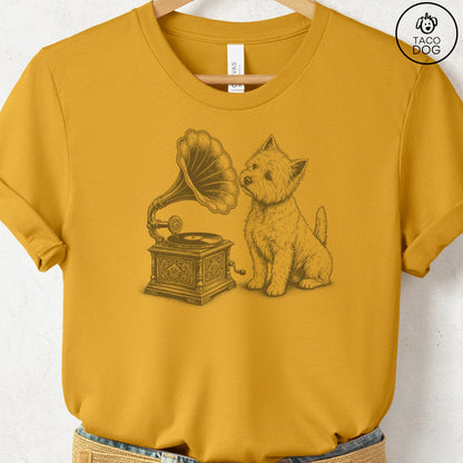 Westie Gramophone T-Shirt