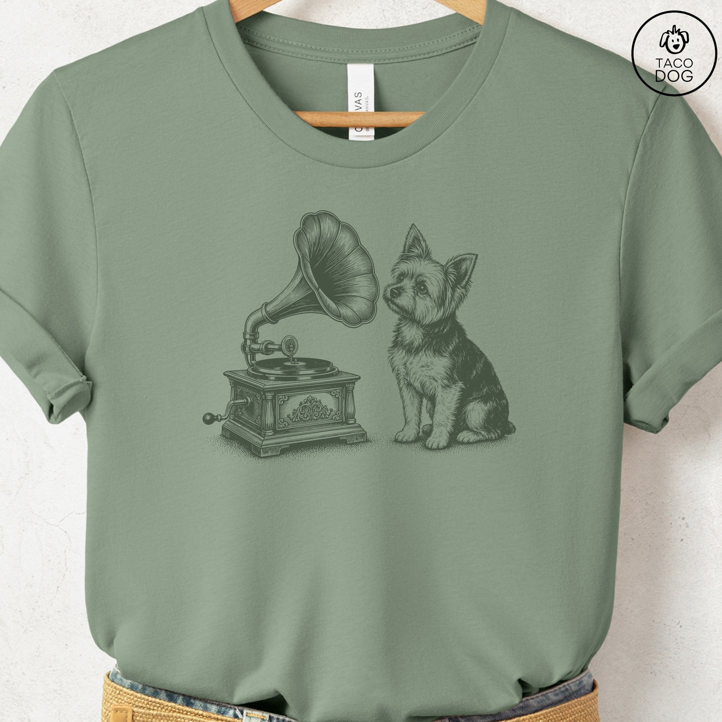 Yorkshire Terrier Yorkie Gramophone T-Shirt