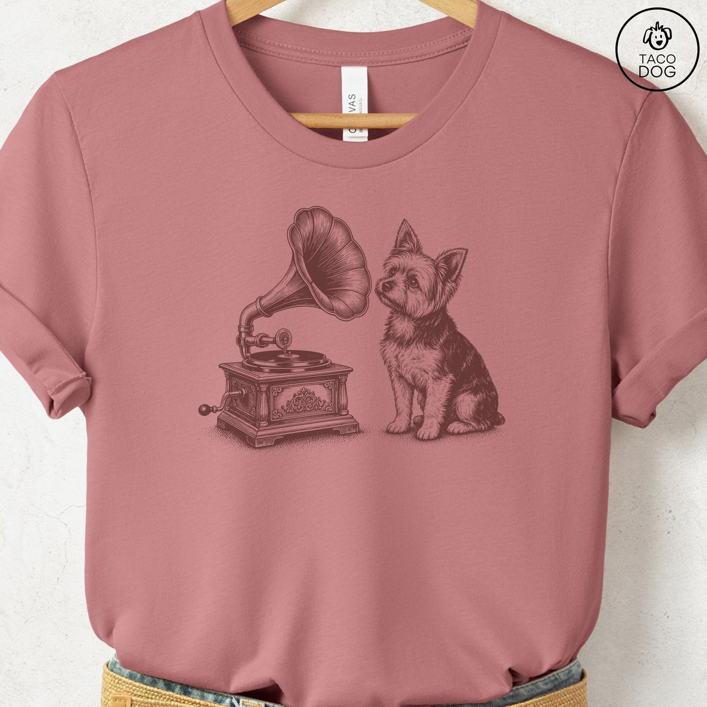 Yorkshire Terrier Yorkie Gramophone T-Shirt