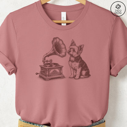 Yorkshire Terrier Yorkie Gramophone T-Shirt