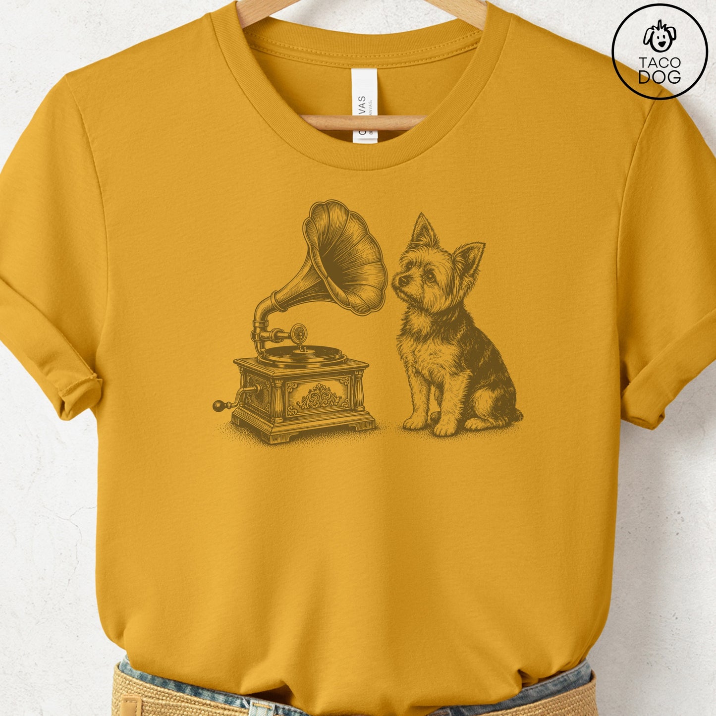 Yorkshire Terrier Yorkie Gramophone T-Shirt