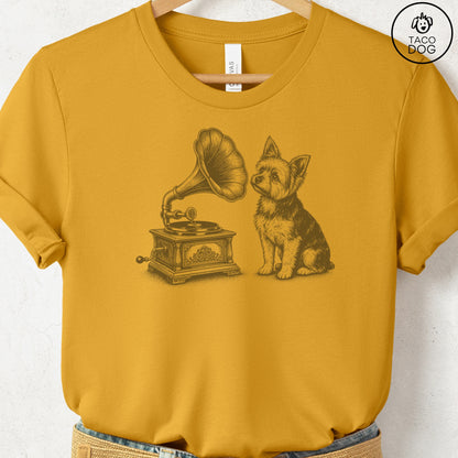 Yorkshire Terrier Yorkie Gramophone T-Shirt