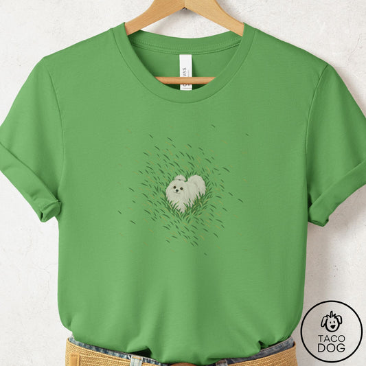 Maltese Green Grass T-Shirt Leaf Taco-Dog