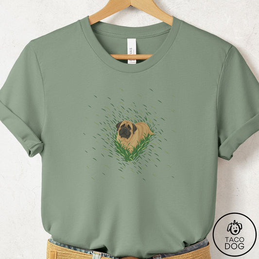 Mastiff Green Grass T-Shirt Sage Taco-Dog