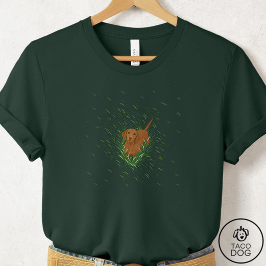 Vizsla Green Grass T-Shirt Forest Taco-Dog