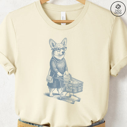 Corgi Grocery T-Shirt Natural S Taco-Dog