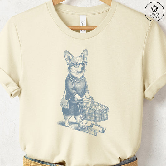 Corgi Grocery T-Shirt Natural S Taco-Dog