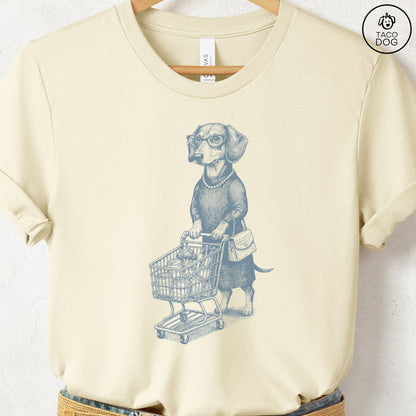 Dachshund Grocery T-Shirt Natural S Taco-Dog