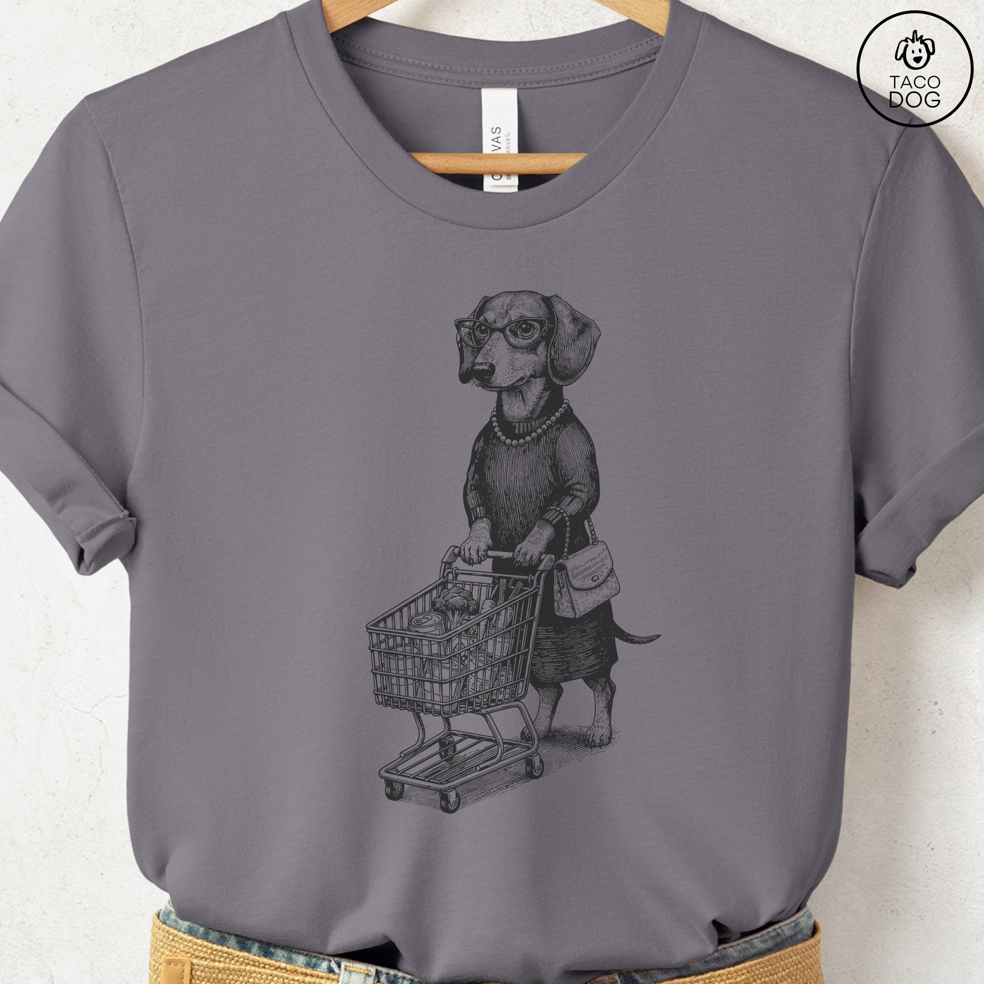 Dachshund Grocery T-Shirt Storm S Taco-Dog
