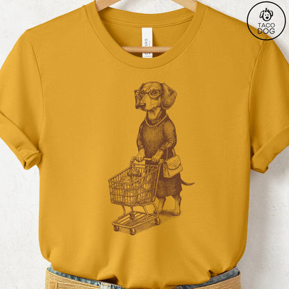 Dachshund Grocery T-Shirt Mustard S Taco-Dog