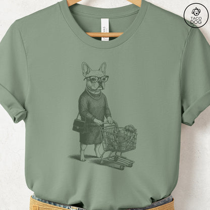 French Bulldog Frenchie Grocery T-Shirt Sage S Taco-Dog
