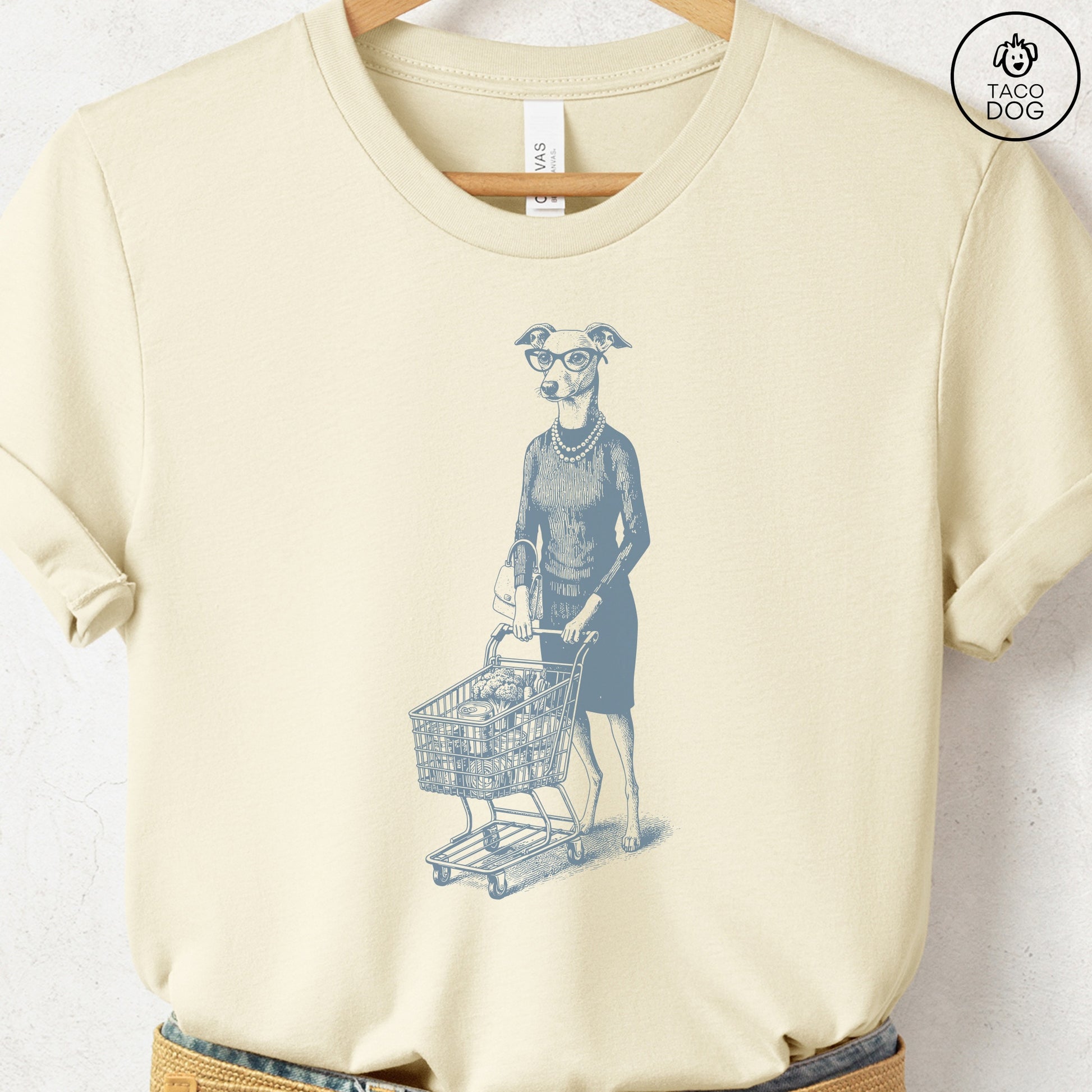 Italian Greyhound Whippet Grocery T-Shirt Taco-Dog