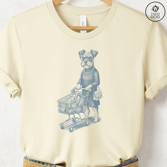 Schnauzer Grocery T-Shirt Natural S Taco-Dog