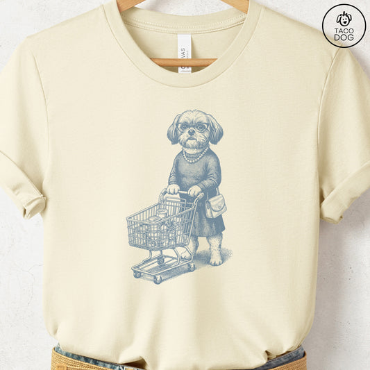 Shih Tzu Grocery T-Shirt Natural S Taco-Dog