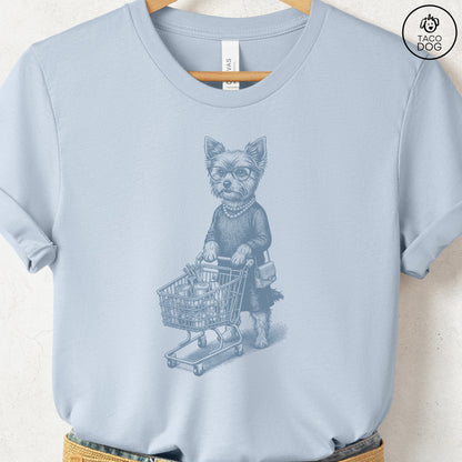 Yorkshire Terrier Yorkie Grocery T-Shirt Light Blue S Taco-Dog