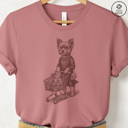 Yorkshire Terrier Yorkie Grocery T-Shirt Heather Mauve S Taco-Dog