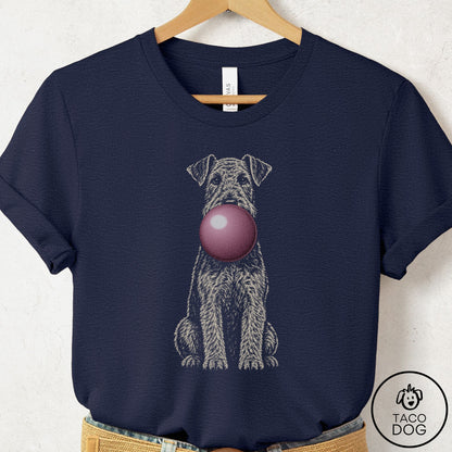Airedale Gum Bubblegum T-Shirt Heather Midnight Navy Taco-Dog