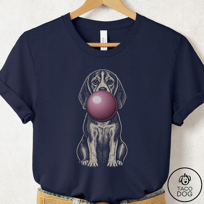 Beagle Gum Bubblegum T-Shirt Heather Midnight Navy Taco-Dog