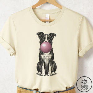Border Collie Gum Bubblegum T-Shirt Natural Taco-Dog
