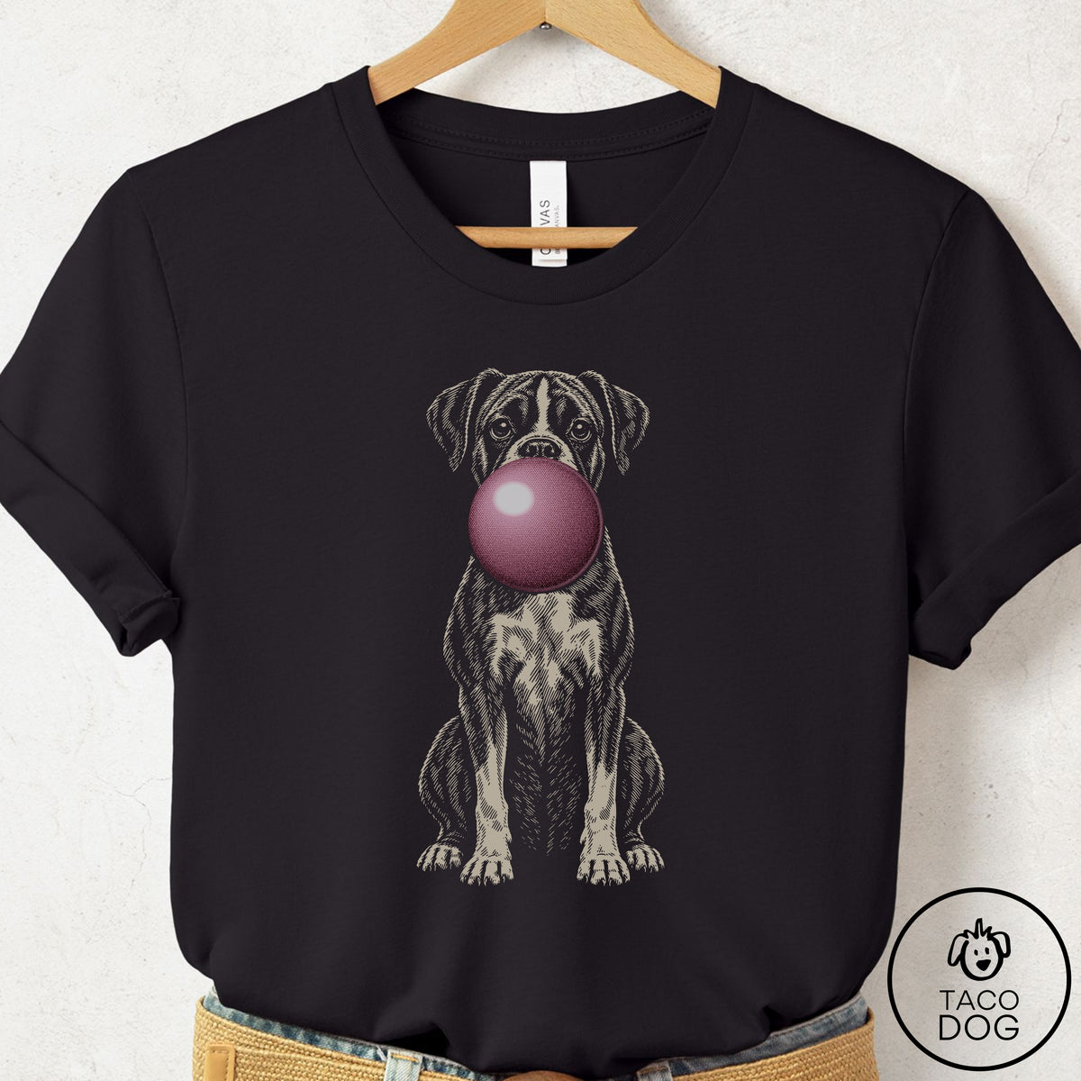 Boxer Gum Bubblegum T-Shirt Black Taco-Dog