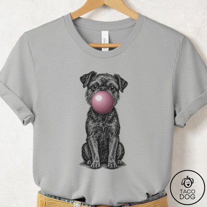 Brussels Griffon Gum Bubblegum T-Shirt Athletic Heather Taco-Dog
