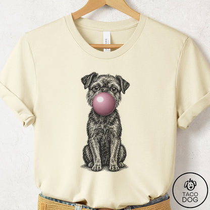 Brussels Griffon Gum Bubblegum T-Shirt Natural Taco-Dog