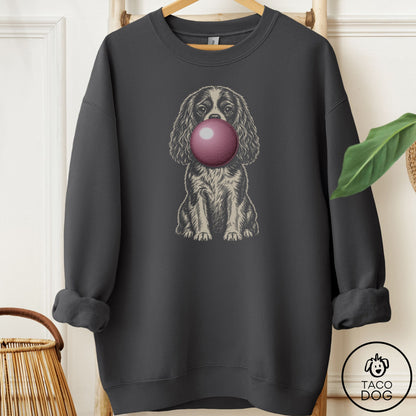 Cavalier King Charles Spaniel Gum Bubblegum Sweatshirt Charcoal Taco-Dog