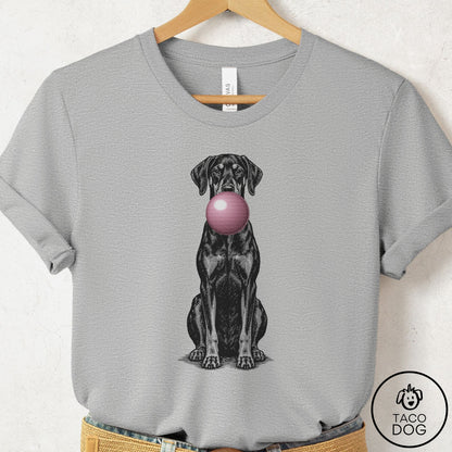 Doberman Gum Bubblegum T-Shirt Athletic Heather Taco-Dog