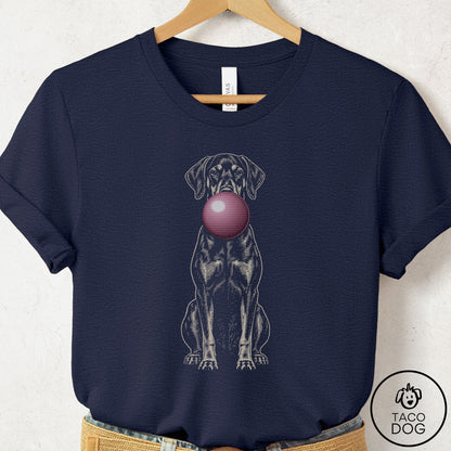 Doberman Gum Bubblegum T-Shirt Heather Midnight Navy Taco-Dog