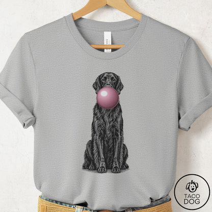 Flat-Coated Retriever Gum Bubblegum T-Shirt Athletic Heather Taco-Dog
