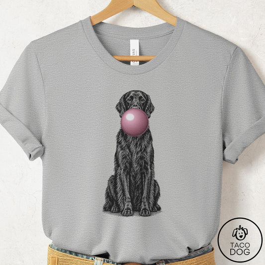 Flat-Coated Retriever Gum Bubblegum T-Shirt Athletic Heather Taco-Dog
