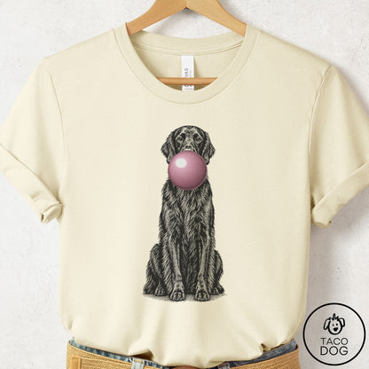 Flat-Coated Retriever Gum Bubblegum T-Shirt Natural Taco-Dog