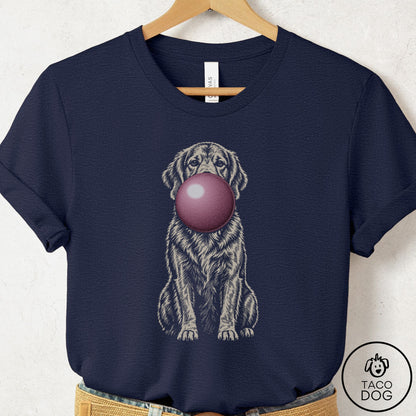 Golden Retriever Gum Bubblegum T-Shirt Heather Midnight Navy Taco-Dog