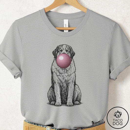 Great Pyrenees Gum Bubblegum T-Shirt Athletic Heather Taco-Dog
